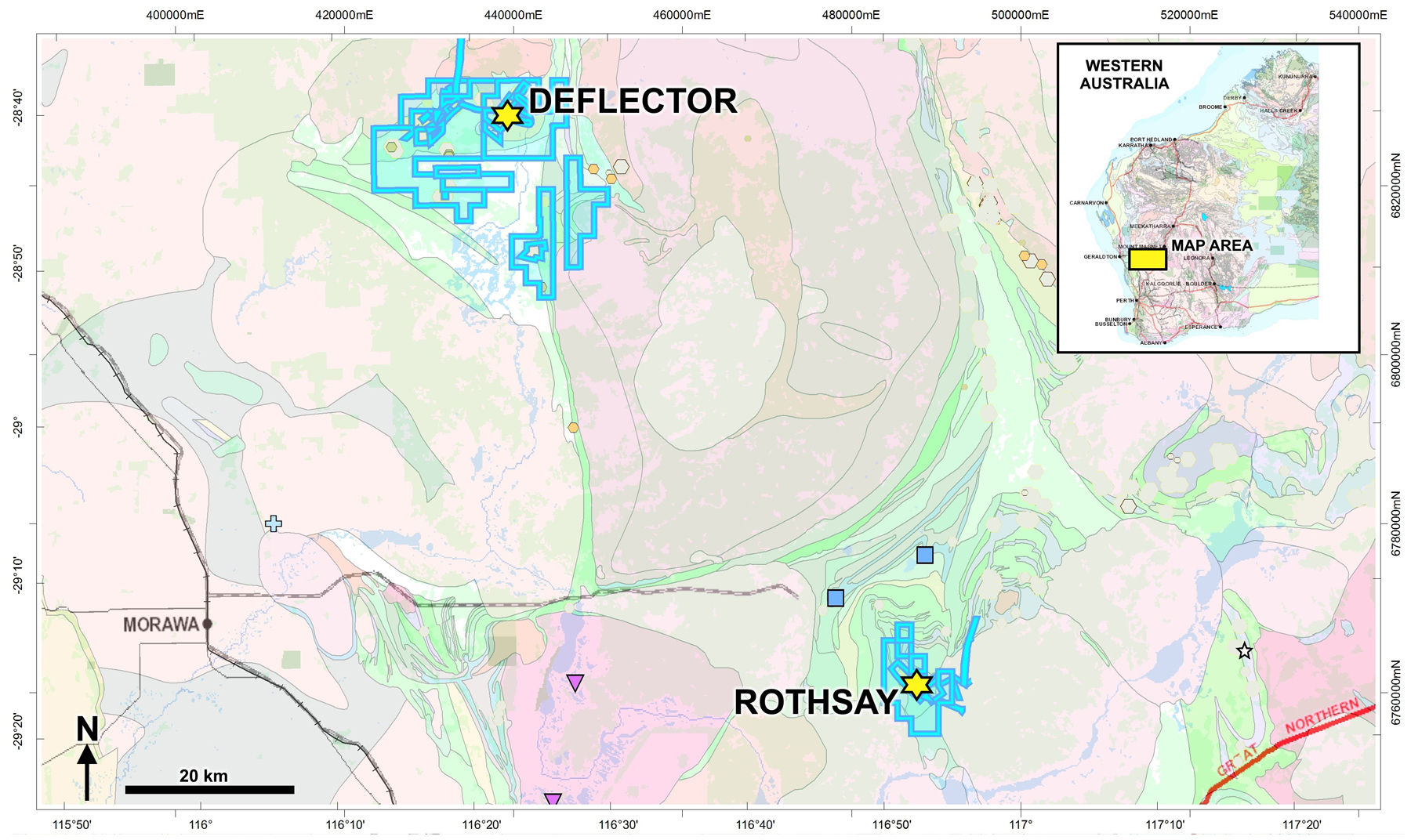 The Rothsay gold mine map